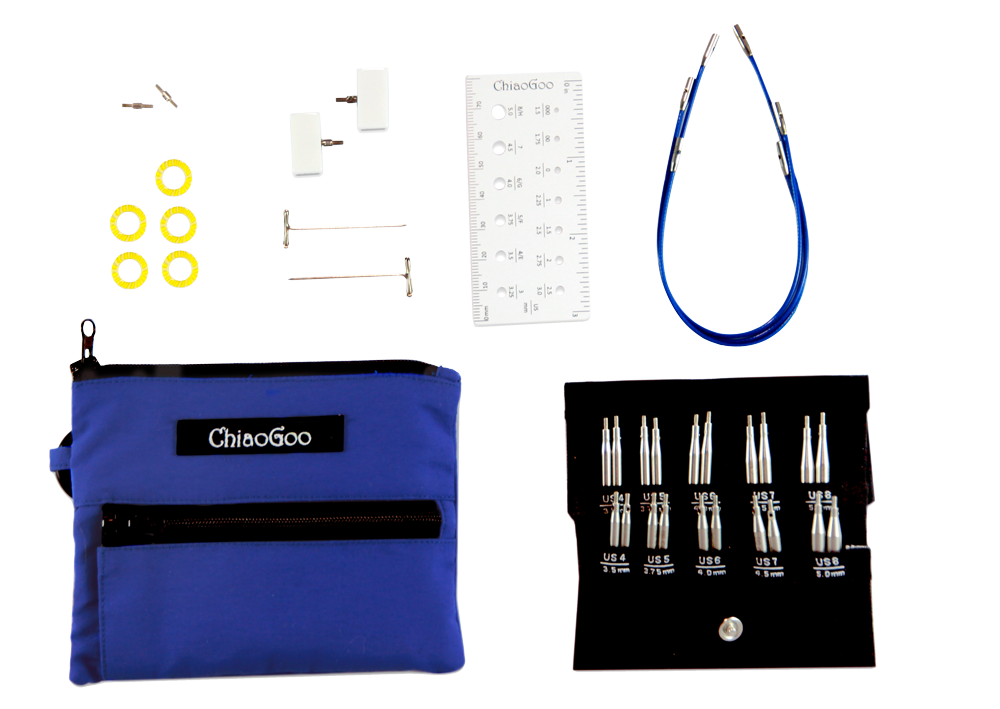 картинка Набір з'ємних спиць ChiaoGoo BLUE Shorties [Small] 5 та 8cм арт. 7230-S